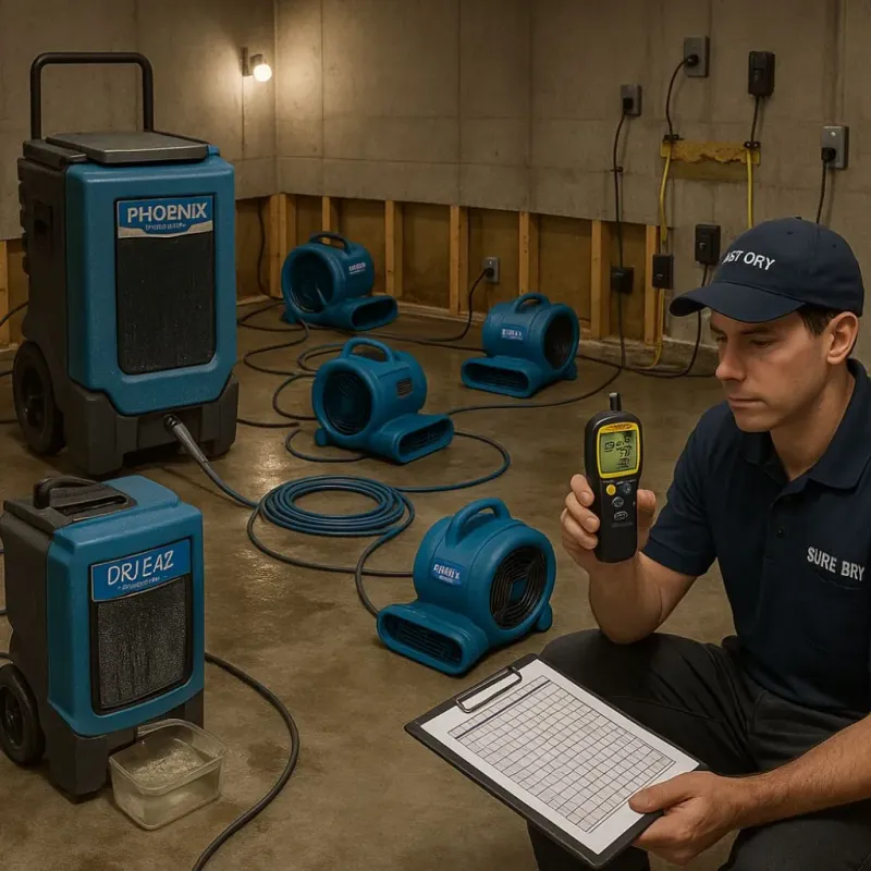 Structural Drying and Dehumidification process in Bedford, OH